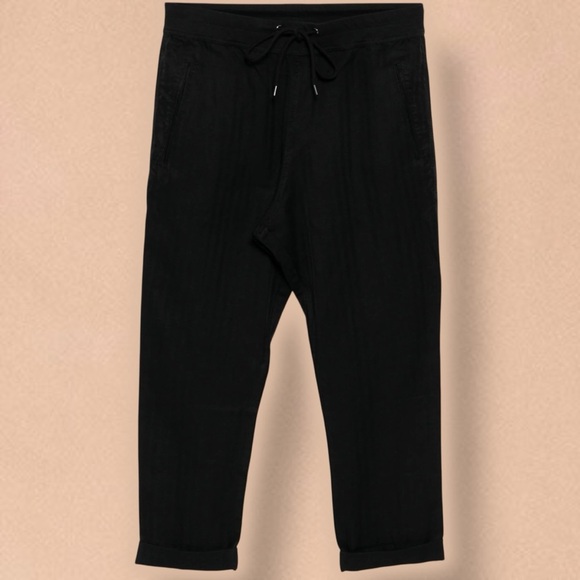 NWT James Perse ‘Classic Hino Tapered Drawstring Waist Pants’ in Black Size 2/M - Picture 5 of 15
